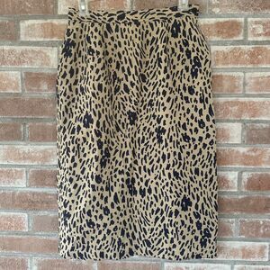 Vintage Valentino Miss V 100% Silk Skirt Cheetah Print Size 8